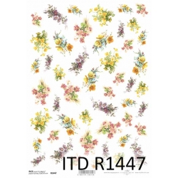 Papier ryżowy A4 R1447   drobne kwiatki